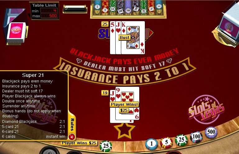 Super 21 - $10 No Deposit Casino Bonus